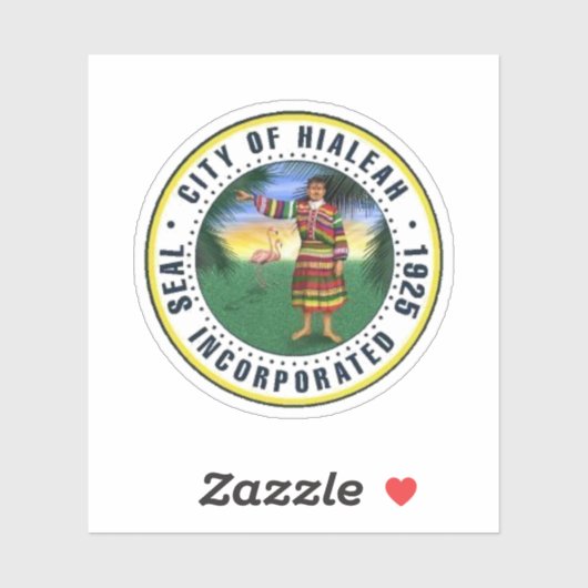 Seal of Hialeah, Florida Sticker (Vel)