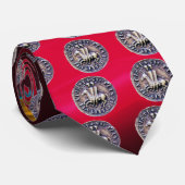 SEAL OF THE KNIGHTS TEMPLAR Gem Red Burgundy Stropdas (Opgerold)