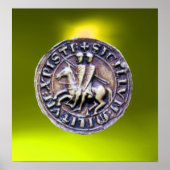 SEAL OF THE KNIGHTS TEMPLAR gem yellow Poster (Voorkant)