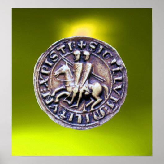 SEAL OF THE KNIGHTS TEMPLAR gem yellow Poster (Voorkant)