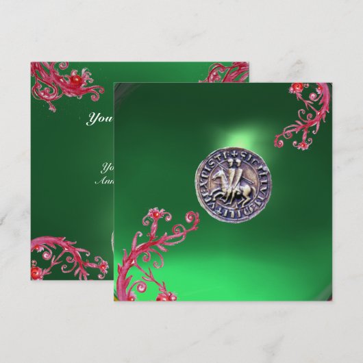 SEAL OF THE KNIGHTS TEMPLAR Jade green Kaart (Voorkant / Achterkant)