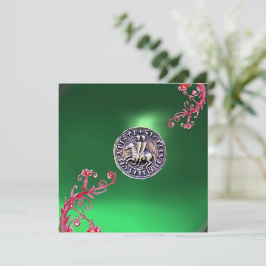 SEAL OF THE KNIGHTS TEMPLAR Jade green Kaart (Staand voorkant)
