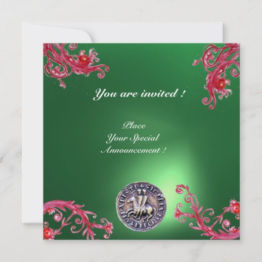 SEAL OF THE KNIGHTS TEMPLAR Jade green Kaart (Achterkant)