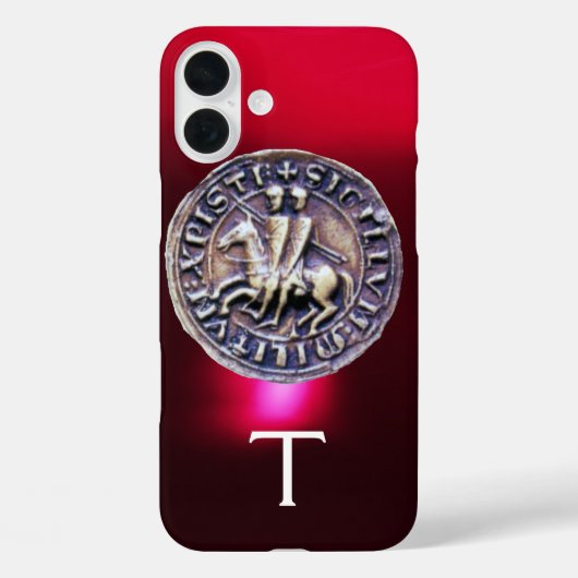 SEAL OF THE KNIGHTS TEMPLAR MONOGRAM burgundy Case-Mate iPhone Case (Achterkant)