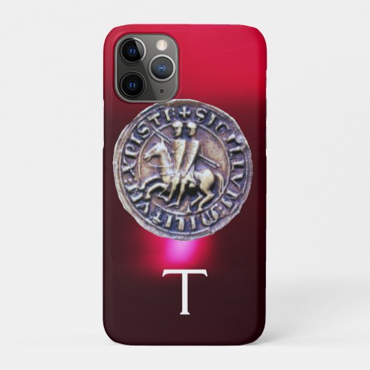 SEAL OF THE KNIGHTS TEMPLAR MONOGRAM burgundy Case-Mate iPhone Case (Achterkant)