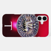 SEAL OF THE KNIGHTS TEMPLAR MONOGRAM burgundy iPhone Hoesje (Achterkant horizontaal)