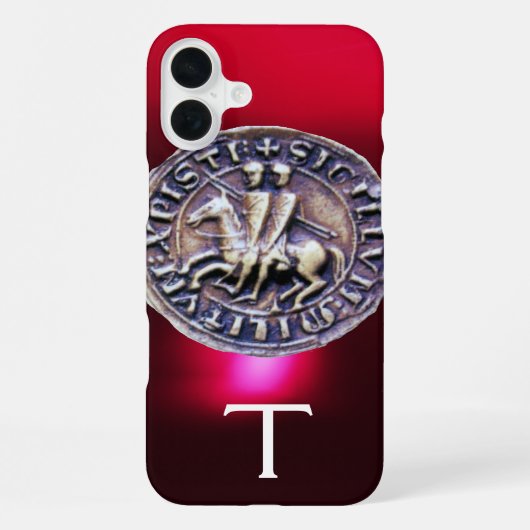 SEAL OF THE KNIGHTS TEMPLAR MONOGRAM burgundy iPhone Hoesje (Achterkant)