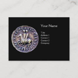 SEAL OF THE KNIGHTS TEMPLAR MONOGRAM zwart grijs Visitekaartje