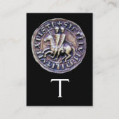 SEAL OF THE KNIGHTS TEMPLAR MONOGRAM zwart grijs Visitekaartje (Achterkant)