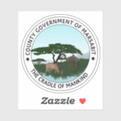 Seal of the Marsabit County, the Republic of Kenya Sticker (Vel)