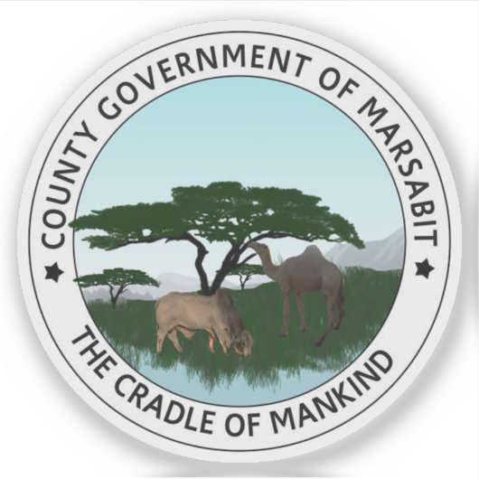 Seal of the Marsabit County, the Republic of Kenya Sticker (Voorkant)