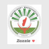Seal of the Republic of Madagascar (1993-1998) Sticker (Vel)