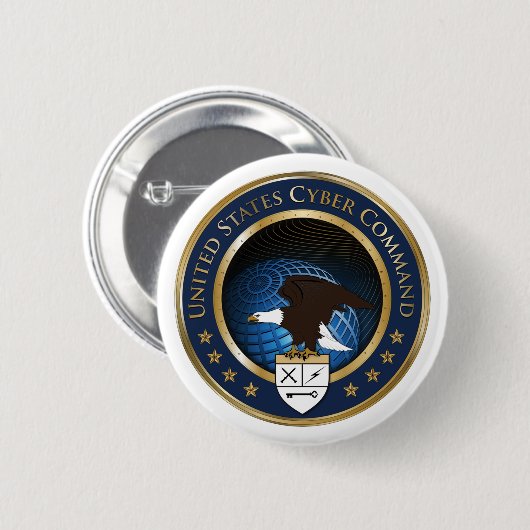 Seal of US Cyber Command Ronde Button 5,7 Cm (Voorkant /achterkant)