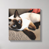 Seal Point Siamese Digital Portret Canvas Afdruk (Voorkant)