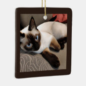Seal Point Siamese Digital Portret Keramisch Ornament (Rechts)