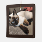 Seal Point Siamese Digital Portret Keramisch Ornament (Links)