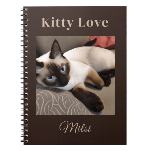 Seal Point Siamese Digital Portret Notitieboek (Voorkant)