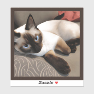 Seal Point Siamese Digital Portret Sticker