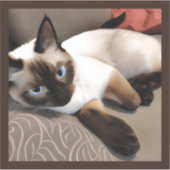 Seal Point Siamese Digital Portret Sticker (Voorkant)