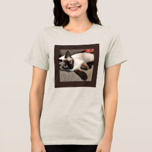 Seal Point Siamese Digital Portret Tri-Blend Shirt