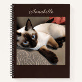 Seal Point Siamese kattenportretjournaal Notitieboek (Voorkant)