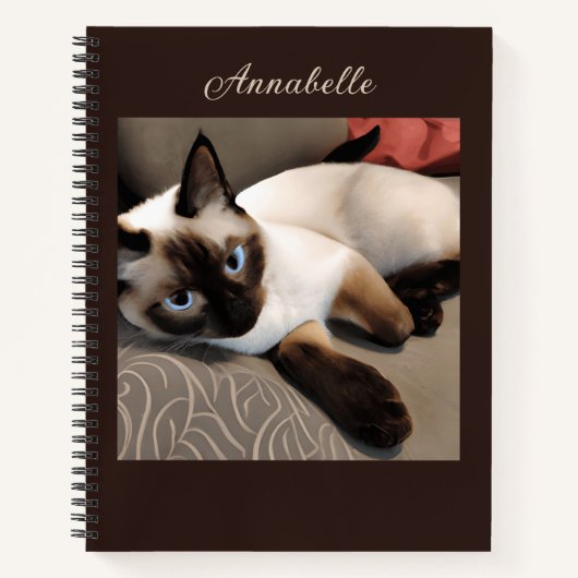 Seal Point Siamese kattenportretjournaal Notitieboek (Voorkant)