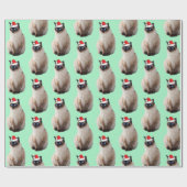 Seal Point Siamese met een Santa Hat Cadeaupapier (Vlak)