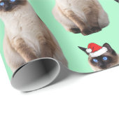 Seal Point Siamese met een Santa Hat Cadeaupapier (Rol Hoek)