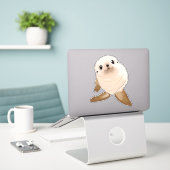Seal Pup Sticker | Baby-afdichtingssticker (Laptop op bureau)