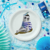 Seal Sailor Grappig Papier Borden -  Papieren Bordje (Feest)