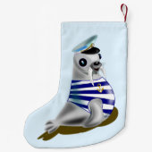 Seal Sailor Grappige Kerst kous Kleine Kerstsok (Achterkant)