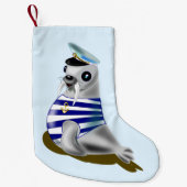 Seal Sailor Grappige Kerst kous Kleine Kerstsok (Voorkant)