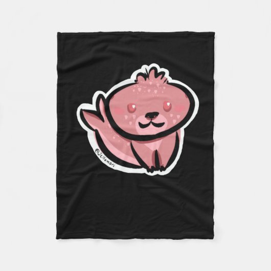 Seal Schattigee Sticker Fleece Deken (Voorkant)