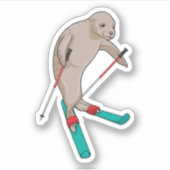 Seal Skier Ski Sticker (Voorkant)