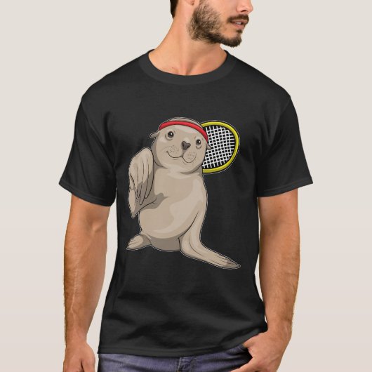 Seal Tennis racket T-shirt (Voorkant)