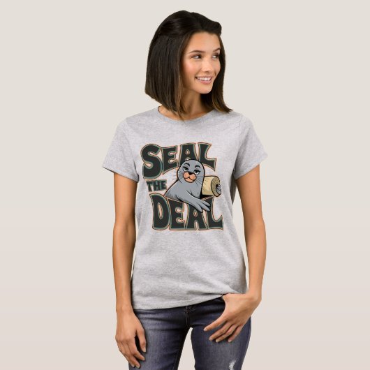 Seal the Deal Grappig Pun Ontwerp T-shirt (Voorkant volledig)