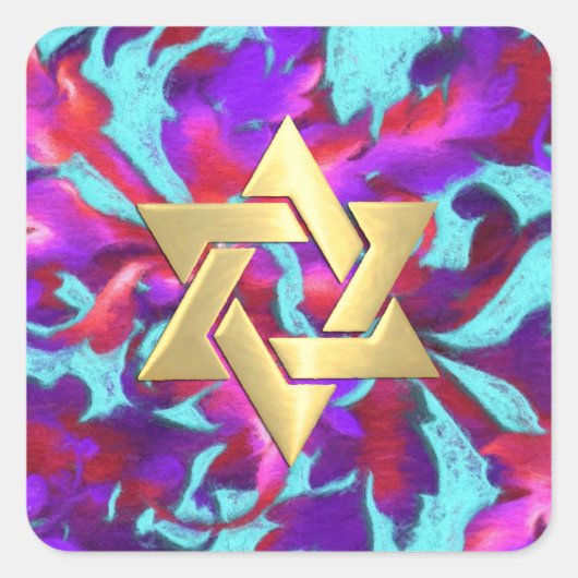 Seal Turquoise Red Paars Bold Chalk Vierkante Sticker (Voorkant)