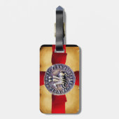 SEAL VAN DE KNIGHTS-TEMPLAR-PLAATS, blauw Bagagelabel (Achterkant verticaal)