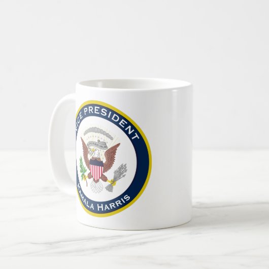 Seal VP Kamala Harris Portrait Coffee Mok (Voorkant links)
