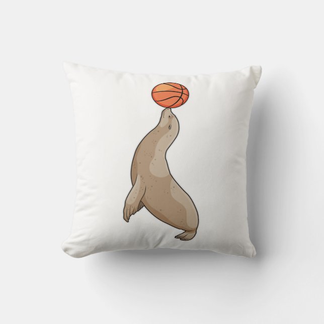 Seal with Basketball Kussen (Voorkant)