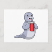 Seal with Drinking cup Briefkaart (Voorkant)