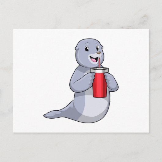 Seal with Drinking cup Briefkaart (Voorkant)