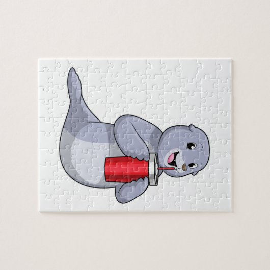 Seal with Drinking cup Legpuzzel (Horizontaal)