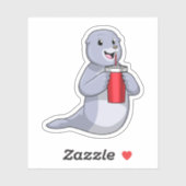 Seal with Drinking cup Sticker (Vel)