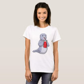 Seal with Drinking cup T-shirt (Voorkant volledig)