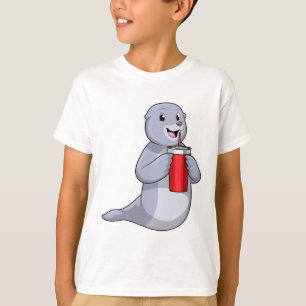 Seal with Drinking cup T-shirt