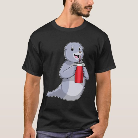 Seal with Drinking cup T-shirt (Voorkant)