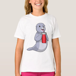 Seal with Drinking cup T-shirt