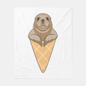 Seal with Ice cream cone Fleece Deken (Voorkant)
