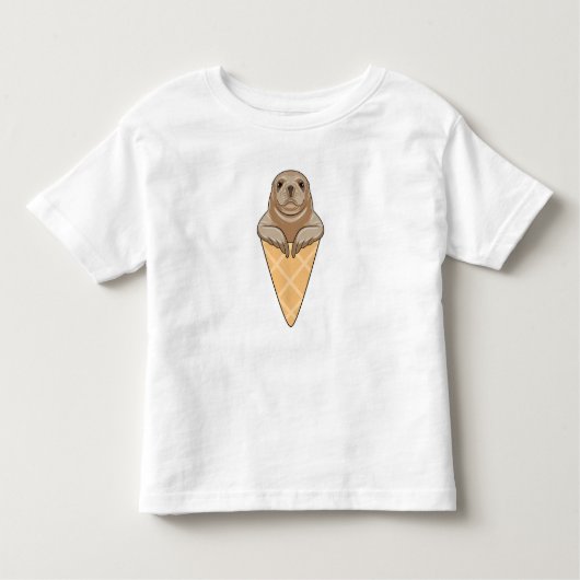 Seal with Ice cream cone Kinder Shirts (Voorkant)